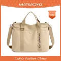 MATEYOYO Women's Large Capacity Bag Commuter Canvas Bag Fashion Tote Bag Work One Shoulder Bag Quality Canvas Burlap Tote Canvas Soft Cotton Handle Reusable Shopping Grocery Bag. 