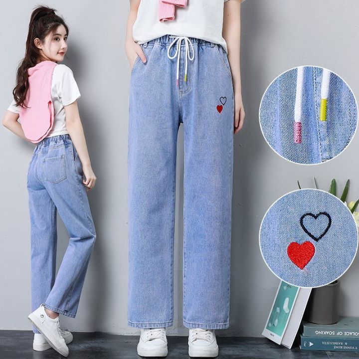 Spring%20New%20Wide-Leg%20Jeans%20for%20Junior%20and%20Senior%20High%20School%20Girls%2012%20Years%20Old%2018%20Korean%20Style%20Loose%20All-Match%20High%20Waist%20Straight%20Pants%20-%20Image%205