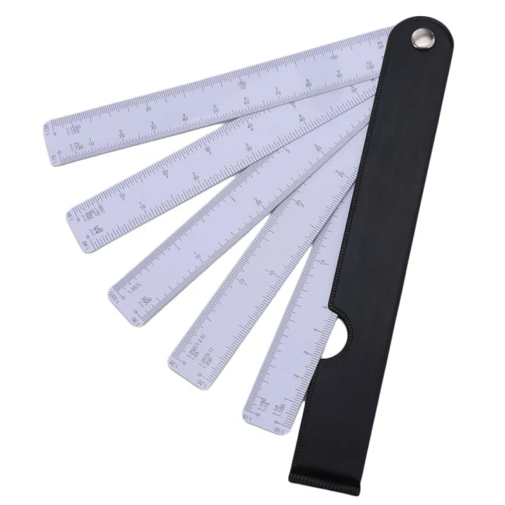 Spiced Blade Ruler Clothing Ruler 5 Blades Fan Shape Scale Ruler Drawing Tools Multiscale ...