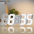 Creative 3D Digital Alarm Clocks With Luminous Display For Bedroom, Office   Simple Multifunctional Home Deco LED Wall Clock   Digital Desktop Clock With Date, Temperature Display. 