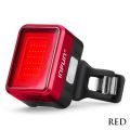 INFUN F50 Bicycle Rear Light Bike Brake Taillight Bicycle Alarm MTB Cycling Charge LED Flashlight for Bike Safe Lamp Accessories-Red. 