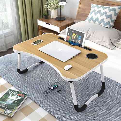 Foldable Laptop Desk Cup Holder Table
