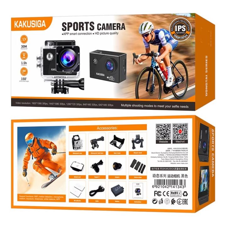 Mini Action Camera HD 4K Digital Cameras Screen Waterproof Recording Cam Sports Camera for Riding Record Diving Outdoor Sports