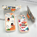 DuBaiNi For Realme C20A Realme C20 Realme C11 2021 (With Free Holder) Fashion Soft Wavy Phone Case Funny Crayon Shin-chan Cartoon Shockproof Cellphone Casing Full Cover Camera Protection. 