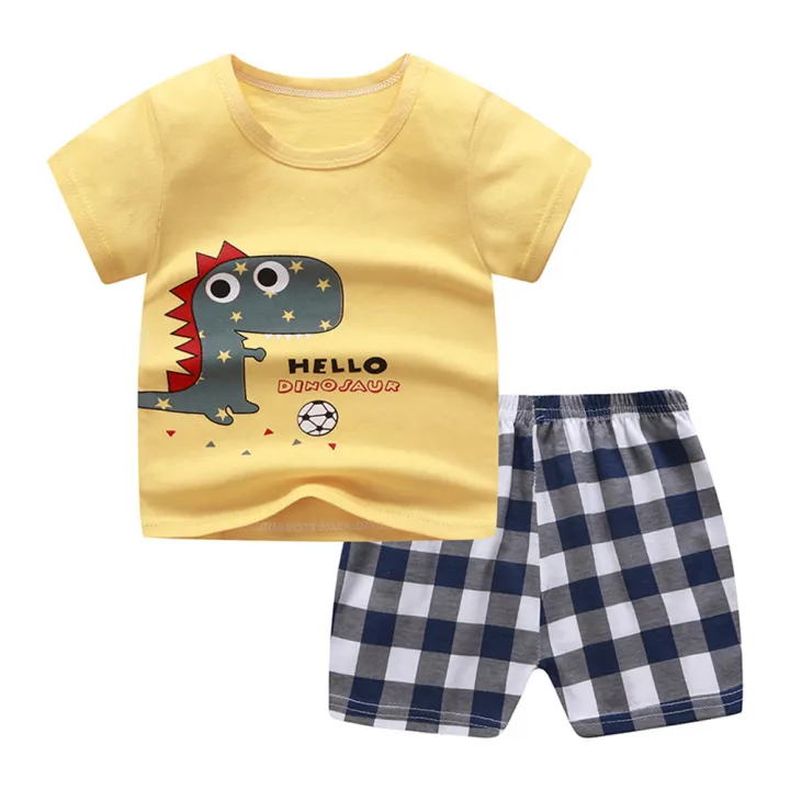 Yfashion%202Pcs%20Unisex%20Baby%20Short%20Sleeved%20ops+Shorts%20Cartoon%20Pattern%20Clothes%20ldren%20e%20Wear%20-%20Image%206
