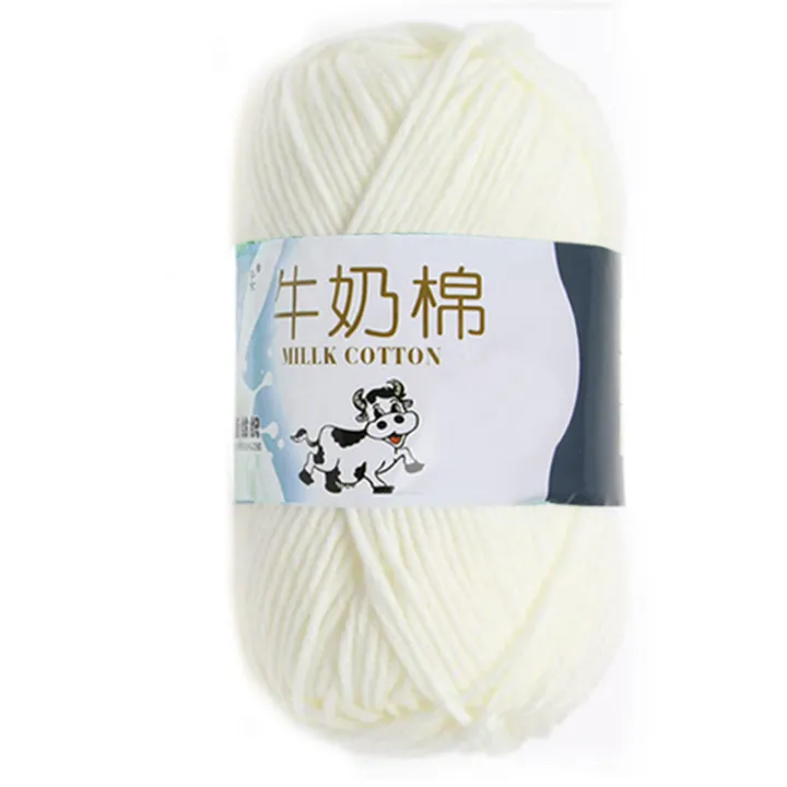 1%20group%20Milk%20Cotton%20wool%20Yarn%20For%20Hand%20knitting%20Soft(white)Line%20rough%20about%202.5mm%20-%20Image%203