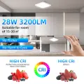 Dimmable Led Ceiling Lamps with RGB Backlight Remote Control Ceiling Light 110-265V Smart Light Fixture for Living Room ​Bedroom. 