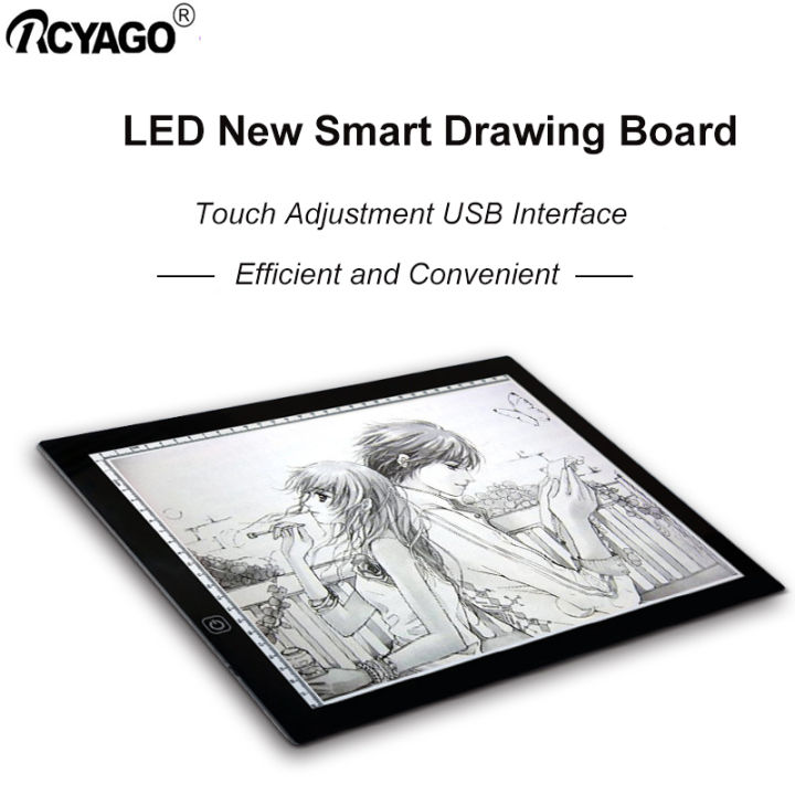 RCYAGO Portable A3 Animation Copy Board LED Light Box 5V Acrylice ...