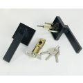 Door Handle Door Handle Lock Square Channel Privacy Mask Interior Bedroom Room Bathroom Three Bar Spherical Lock Black. 
