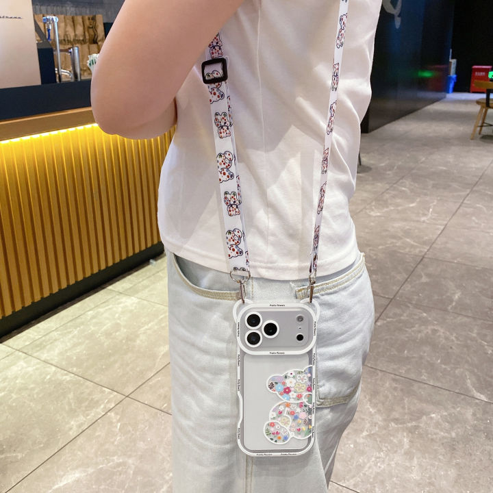 HOCE%20Cute%20Flower%20Bear%20Ear%20Crossbody%20Phone%20Cases%20For%20iPhone%2017%2016%2015%2013%2012%2011%2014%20Pro%20XS%20Max%20X%207%208%2014%2015%2016%20Plus%2017%20Air%20Case%20Lanyard%20Strap%20Shockproof%20Soft%20Cover%20-%20Image%206