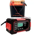 12V Le-ad A-cid Car Battery Charger Vehicle Car Pulse Maintenance Charger Auto Temperature Detection Pulse Repair Charger LCD Screen. 