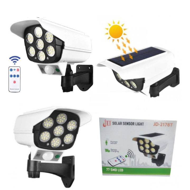 JD-2178T Solar Lights Outdoor 77 SMD LED 3 Modes Solar Lights Waterproof 180 Degree Adjustable Outdoor Solar Security