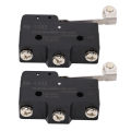Roller Limit Switch Good Sealing NO+NC 250VAC High Strength Strong Conductivity Large Load Bearing Capacity Hinge Roller Lever Switch for Stamping Machinery. 
