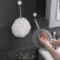 Bathroom Chenille Hand Towels Kitchen Hand Towel Ball With Hanging Loop Quick Dry Soft Absorbent Microfiber Towels Cleaning Tool. 