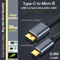USB 3.0 Cable Type-C to USB Micro B Cable Connector 5Gbps External Hard Drive Disk Cable for Hard Drive Computer with Type-C interface. 