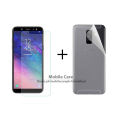 Samsung Galaxy A6 2018 Glass Protector Polish Screen Tempered + Back Protector Carbon Fiber Matte Soft Skin Sheet For Samsung Galaxy A6 2018. 