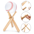 4 Set Wooden Baseball Stand Display Holder Softball Stand Display Baseball Stand Holder for Baseball Players Fans, Fine Workmanship. 