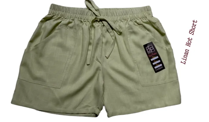 Woman's%20casual%20Linen%20Hot%20%20Shorts%20comfortable%20and%20cheap%20Price%20Cotton%20Fabric%20with%20Front%20Pockets%20and%20Elastic%20Waist%20Band%20-%20Image%203