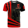 Albania Flag Pattern T-Shirts 3D Printing National Emblem T Shirt For Men Casual O-neck Short Sleeve Tops Football Sports Jersey. 