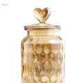 Glass Storage Jar Airtight Jar, Decorative Tea Storage Container Glass Canisters for Candy, Loose Tea, Sugar, Spice. 