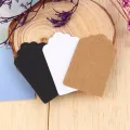 100Pcs White/Black/Yellow Hollow Round Kraft Paper Tags Scallop Head Label Luggage Wedding Note Blank Price Hang Tag. 