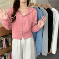 Yfashion Women Cotton Long Sleeves Hoodie Sweet Solid Color Casual Loose Sweatshirt Trendy Full Zipper Cardigan Sweater. 