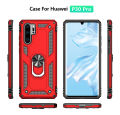 Lereach For Huawei P30 Pro Mobile Phone Case TUP+PC Hard Ring Car Ring Bracket Shockproof Back Cover. 