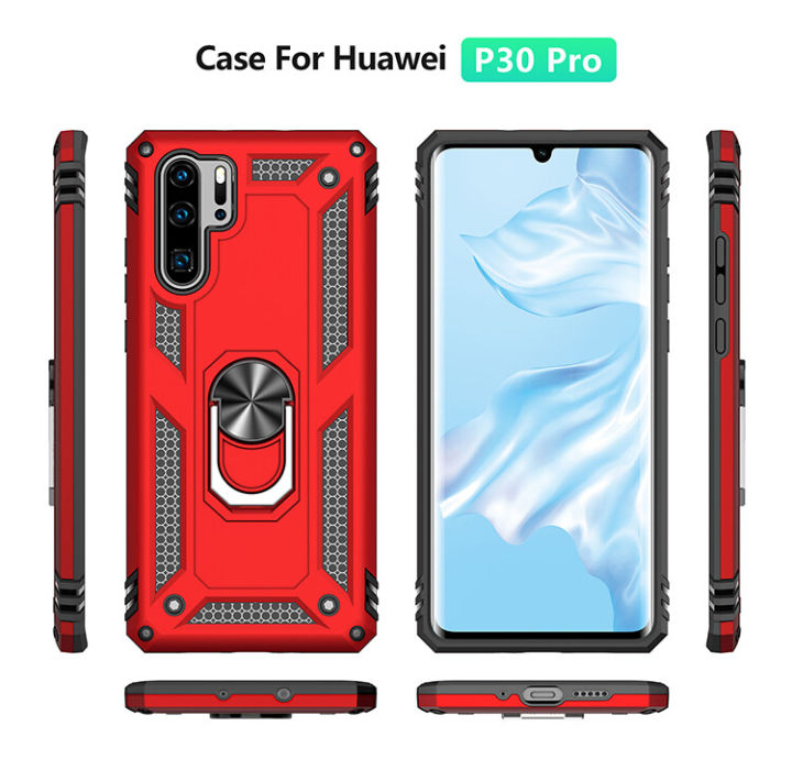 Lereach%20For%20Huawei%20P30%20Pro%20Mobile%20Phone%20Case%20TUP+PC%20Hard%20Ring%20Car%20Ring%20Bracket%20Shockproof%20Back%20Cover%20-%20Image%205