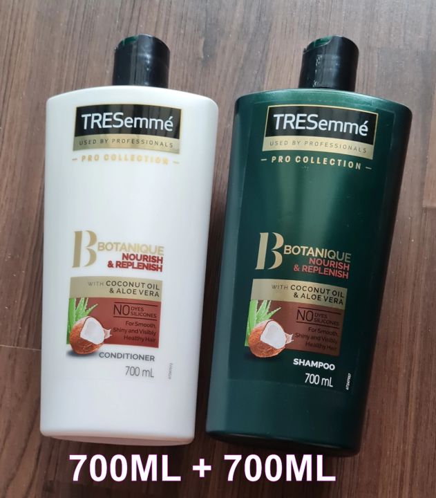 TRESemme Pro Collection BOTANIQUE Nourish and Replenish Shampoo and Conditioner 700 ML+ 700ML With COCONUT OIL & ALOE VERA For Smooth, Shiny & Visibly Healthy Hair (Tbnr)