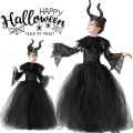 Halloween Costume Maleficent Tutu Dress For Girls Cosplay Evil Queen Black Mesh Princess Dress Kids Crow Wand Maleficent. 
