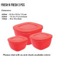 Microwave safe, Freezer Safe Square Plastic Container Set- (3 Pcs Set / 5 Pcs Set). 