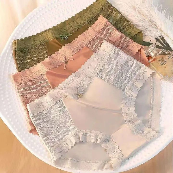 HEILOU%20Tiktok%20Same%20Style%20Silk%20Satin%20Panty%20Women%20Seamless%20Mid%20High%20Waist%20Lace%20Big%20Size%20Cotton%20Crotch%20Underwear%20-%20Image%204