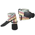 welcomehome Adjustable Guitar Ukulele Strap Rainbow Webbing Belt with PU Leather Ends. 