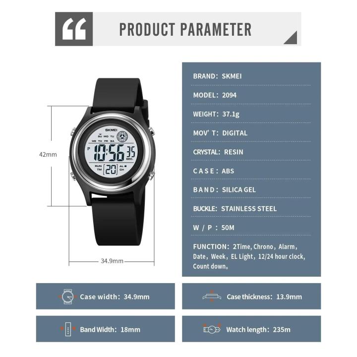 SKMEI%202094%20Luxury%20Womens%20Digital%20Wristwatch%20Stopwatch%20Lady%20Waterproof%20Shockproof%20Back%20Light%20Countdown%20Watches%20for%20Women%20reloj%20-%20Image%205