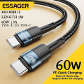 ESSAGER 60W - TYPE-C TO TYPE-C PD CABLE - ORRIGINAL GENUINE CABLE - 480MBBS/S - QUICK CHARGE 4.0. 
