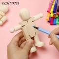 Wooden Robot Figure Wooden Jointed Figures Diy Art Crafts Supplies for Photography Prop Children Painting Artistic Photography Accessory. 