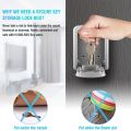Key Lock Box Wall Mounted 4 Digit Combination Lock Box for House Key Weatherproof Security Key Storage Lock Box Silver. 