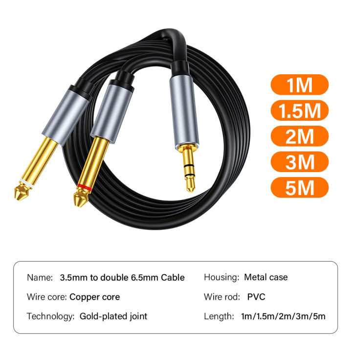 3.5%20mm%20To%20Double%206.5%20mm%20TRS%20Jack%20AUX%20Cable%20Male%20Mono%203.5mm%206.5mm%20Adapter%20Audio%20Connector%20HIFI%20Stereo%20For%20Mixer%20Amplifier%20Speaker%20-%20Image%206