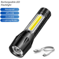 Camping Torch Light Mini Police Touch |  Rechargeable Tourch Light / Touch light LED Flashlight 100 Meter / Camping Light Full Metal Body 3 Modes. 