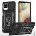 Samsung Galaxy A12 Case,Shockproof Cases Built-in Slide Anti-Scratch Camera Cover. 