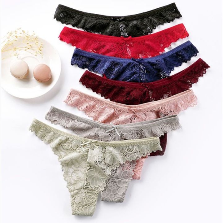 Intimates%20Underwear%20Bikini%20Panties%20G-Strings%20Briefs%20Under%20Panty%20Soft%20Small%20Bowknot%20Low%20Waist%20Charming%20Lace%20Floral%20Breathable%20Invisible%20Women%20-%20Image%204