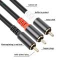 RCA to 2RCA Subwoofer Cable Y Adapter Splitter for Headphone Amplifier 2m. 