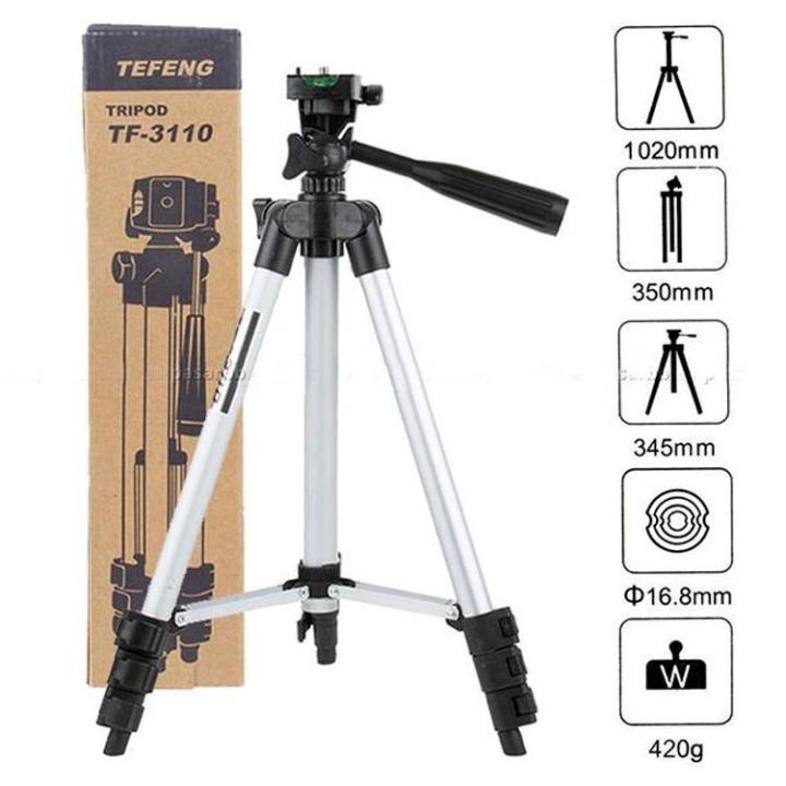 Tripod 3110 Portable Camera Stand and Mobile Phone Holder Adjustable Flexible High Quality Selfie Click Video Recording Zoom Class Lecture Teaching