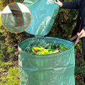 Gardening Bag Reusable Leaf Waste Pouch Plant Trash Garbage Container for Lawn Yard Pool with Lid, 80 Gallons. 