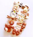 Cartoon Bear Baby Hair Clips - Set of 14 for Styling Your Baby's Hair. 