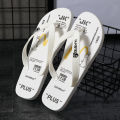 Summer Wedge Flat Sandals Beach Women's Stylish Flip-Flops Non-Slip Seaside Simple Couple Student Outer Wear. 