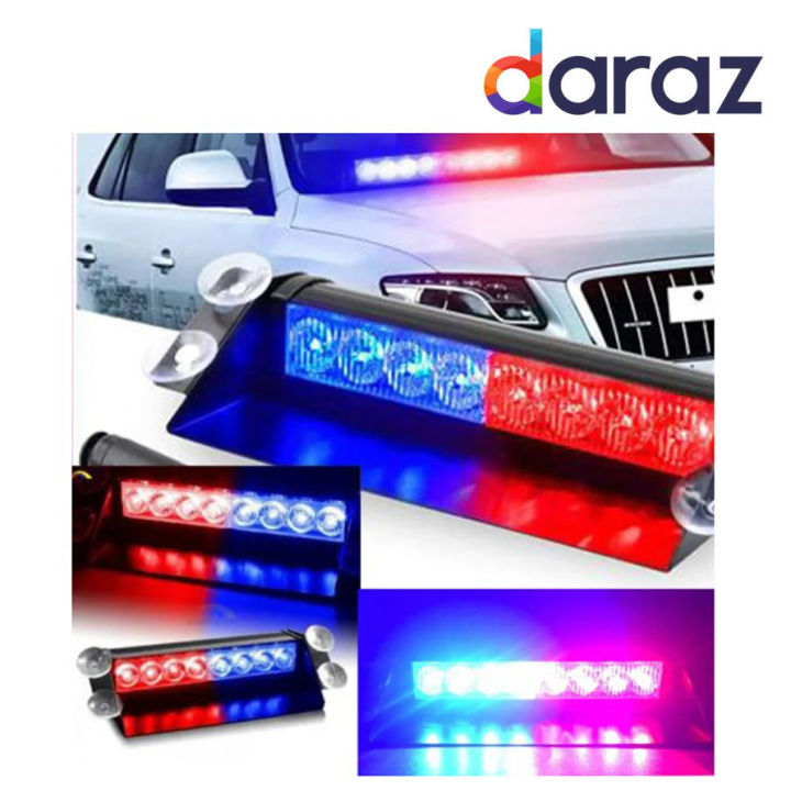 Vehicle Emergency Car VIP Light – Red & Blue LED Flash Dashboard Strobe ...