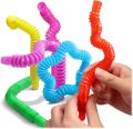 6 Pcs Pop Tubes Sensory Fidget Toy for Kids & Adults - Telescopic Bellows Pull Stretch & Shape for Stress Relief, Autism, ADHD & Anxiety - Multi-Color Popping Pipes by ZinZen. 