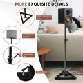 Speaker Stand Pair, 6-Position (97-157cm) Height Adjustable Studio Monitor Stands with Stable Base, Non-skid Padding Stickers & Safety Pin, Heavy Duty Metal Triangle Speaker Stands Pair. 