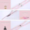 Pearl Necklace Earphone 3.5mm In-Ear Pink Rhinestone Necklace Jewelry Beads Earphones with Mic for Samsung Xiaomi Brithday Girls Gifts. 